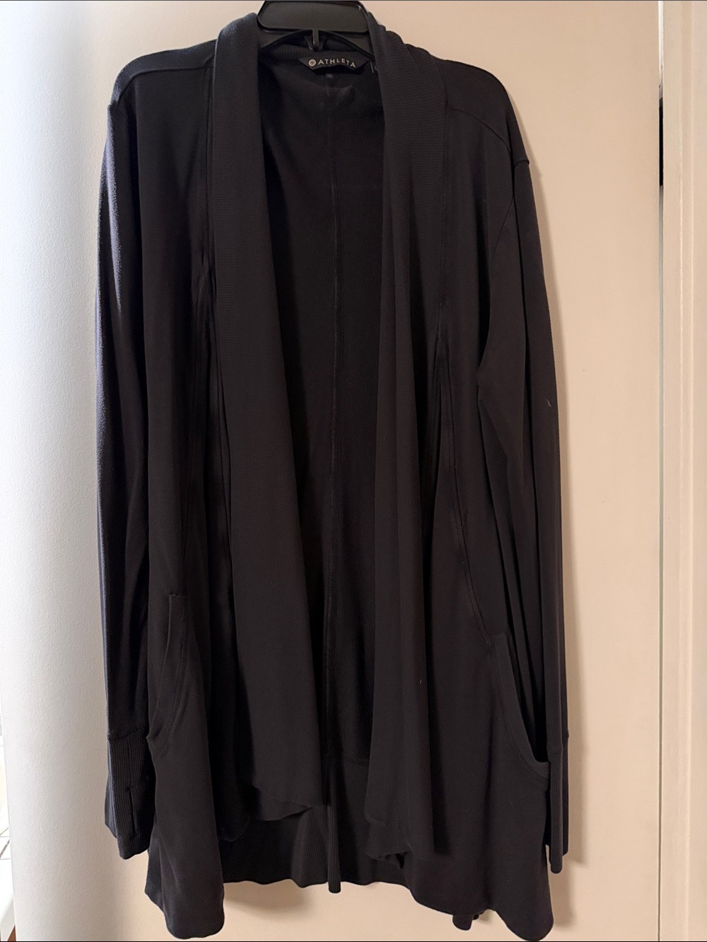 Athleta Wemons Black Lightweight Open Cardigan Jacket